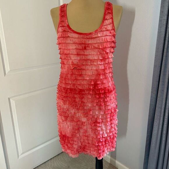 INC International Concepts Pink Ruffle Sleeveless Knee Length Dress - Picture 1 of 4